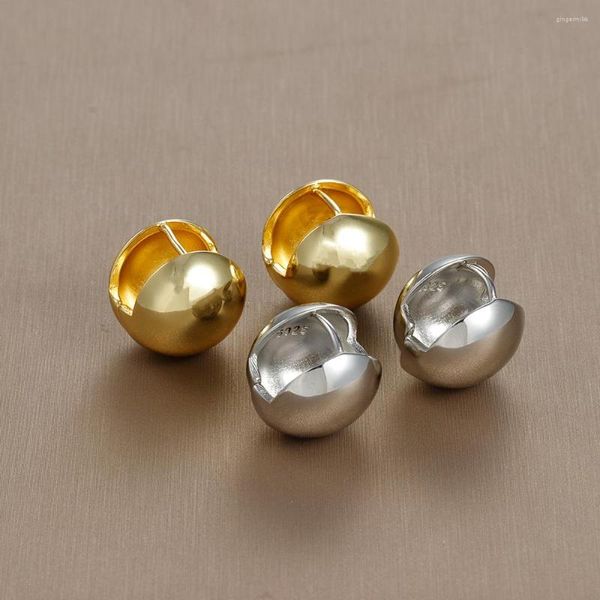 Brincos de argola 2023 aço inoxidável dourado bola de cor prata redonda redonda de qualidade simples de qualidade para mulheres Jóias de festa famosas