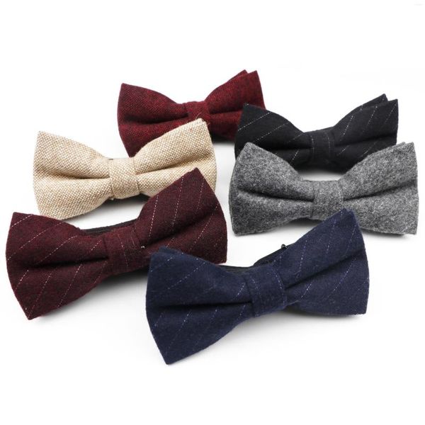 Papilli da uomo spesso business bowtie a strisce farfalla a strisce di lana solido poliestere in poliestere cravatta unisex inglesi in stile cravatta