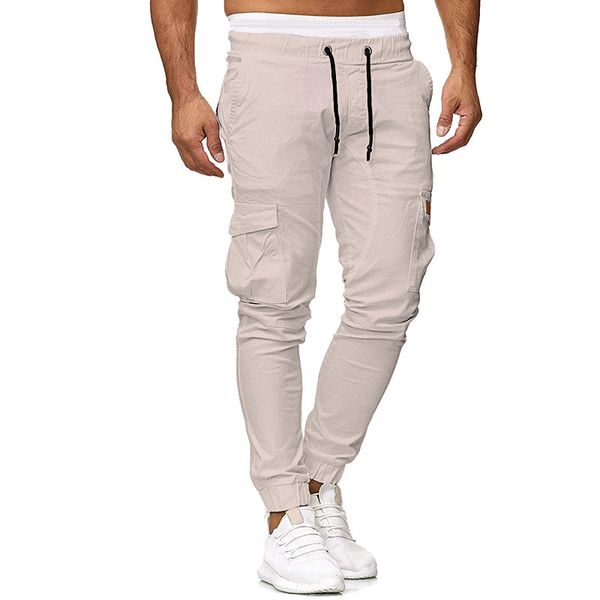 Calça masculina Lace Up Waist Leggings Casual Cor sólido Pés pequenos homens homens de verão elástico 230815