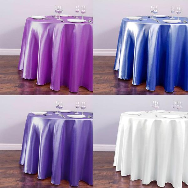 Tala de mesa 1pc Round Satin Tolera de mesa Solid Covers Capas de aniversário Festa de jantar de Natal Festa de Decoração de Decoração