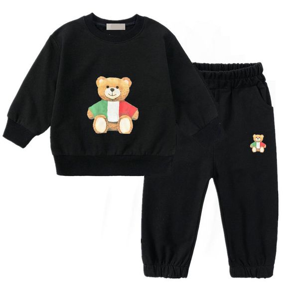 2023 moda bambini set di abbigliamento sportivo orso cartone animato ragazzi ragazze felpa pantaloni 2 pezzi vestiti per bambini abiti designer lettere classiche TAGLIA 90-160 massima qualità.