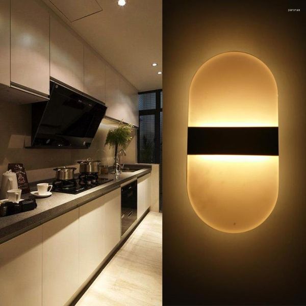 Lâmpada de parede Luz noturna moderna 3W / 6W Iluminação LED Round Corner Corredor Bedra Screel