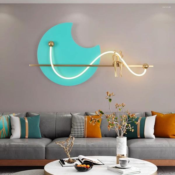 Lâmpada de parede Anel moderno da sala de estar led de fundo decoração pintura de quarto de cabeceira pendurada proteção para os olhos