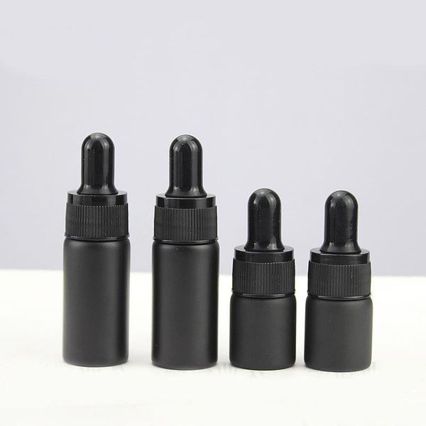 Luxus mini 10 ml matt schwarz weiß ätherisch ölglas pipette kalkflasche 5ml Großhandel kllvb