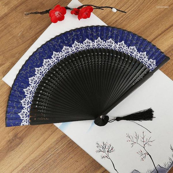 Dekorative Figuren Retro Spitze chinesischer Stil Klapper Fan und Wind Seidenhandwerk Geschenk Danz Antike Bambus