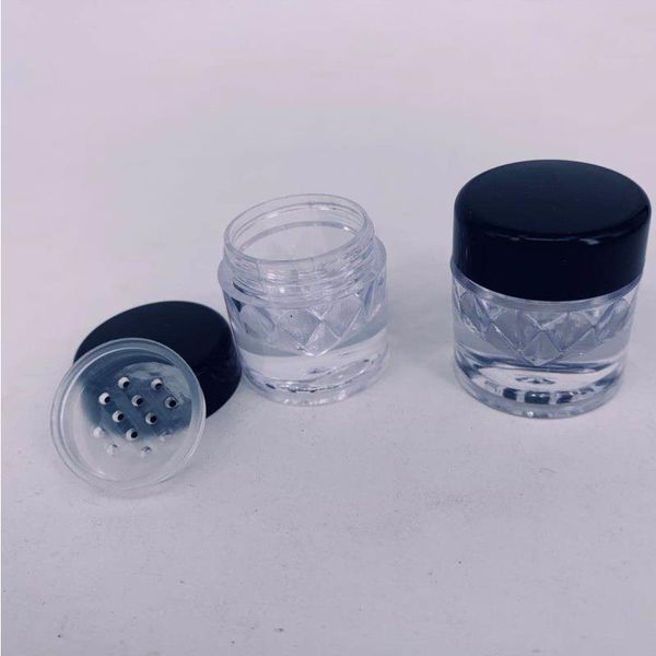 Luxuriöse Mini-Flasche für loses Puder in Rautenform, leeres Puderetui – Reise-Kosmetik-Glitzer-Lidschatten-Puder-Box, Töpfe, Flaschen mit Sieb