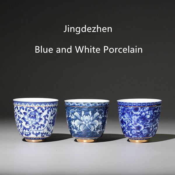 Tazze cinesi jingdezhen blu e bianco in porcellana tazza di tè piccola ciotola tazza da tè in ceramica bevita di vino da vino da vino 230815 230815