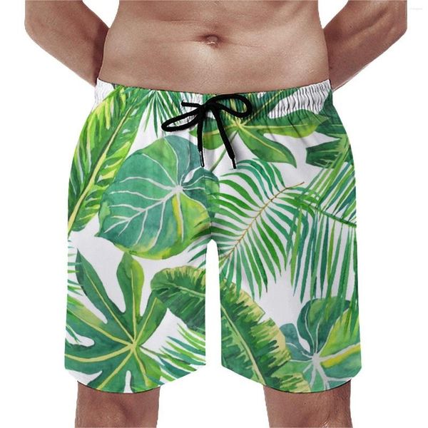 Herren Shorts Tropical Hawaii Beach Fitnessstudio Sommer Palmblätter Druck Casual Board Short Hosen Mann surfen schnelle trockene grafische Schwimmstämme