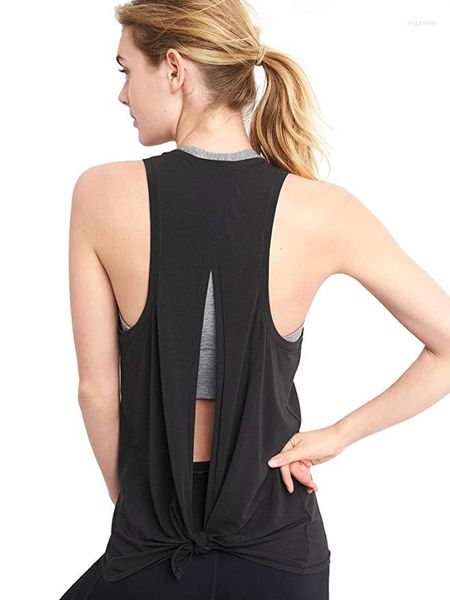 Camicie attive NWT Activewear Active Allenchi vestiti Apri canottiere da yoga Attrema sexy sexy palestra senza maniche coltivate sportive