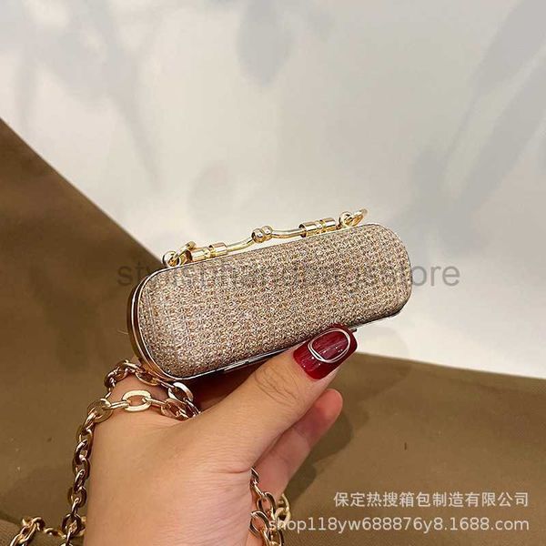 Cross Body 2023 Fashion Korean Edition Buntes Diamant New Lippenstift Bag Street Cool Chain Crossbody Tasche Tasche Ohrhörer BagstylishHandbagsStore