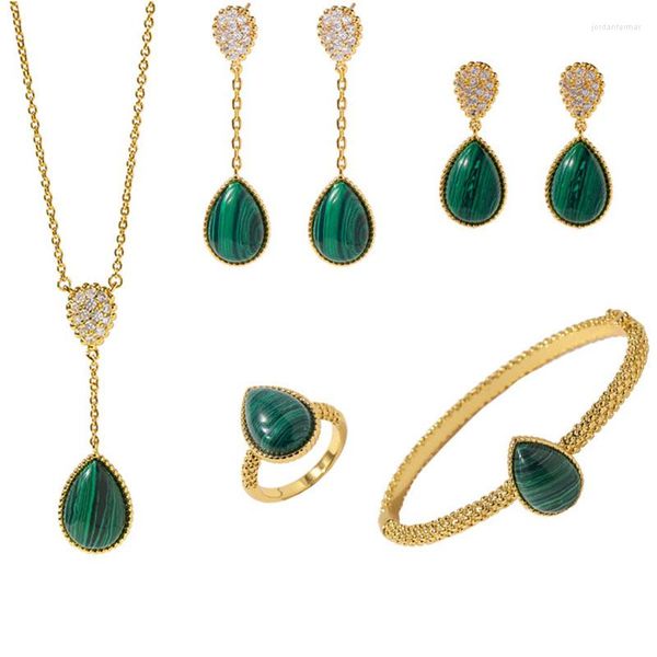 Catene vintage for women collana consegna libera pietra verde set rosso accessori da sposa ad alta qualità in acciaio inossidabile di lusso di alta qualità