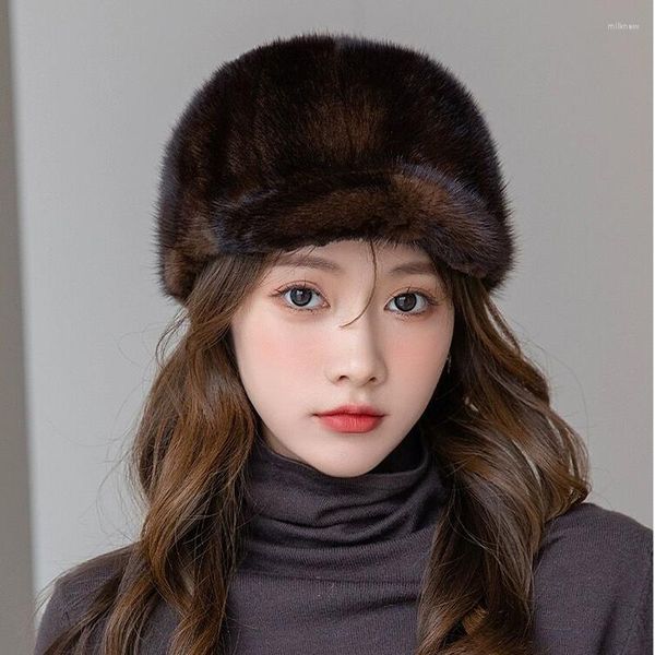 Beretti inverno di alta qualità Cappello da bombardiere reale per donne tag nero orecchio caldo capeau motocicletta russo berretto russo