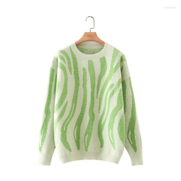 Maglioni femminili maglioni oversize vintage donne inverno a pullover inverno verde 2023 ragazze a maniche lunghe streetwear top con femmina stampata calda