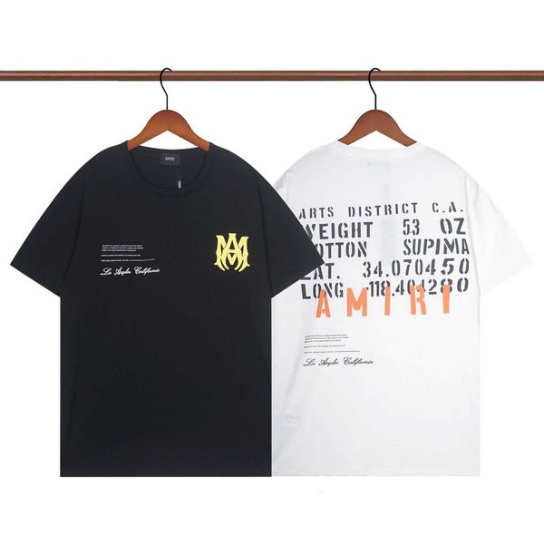 Camisetas masculinas de qualidade camisetas de verão manga amirirri casual moda moda marca de outono e inverno nova impressão de letra algodão solto mass de manga masculina