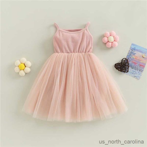 Abiti da ragazza Kids Dress per bambini New Summer Cute Nupple Abibiti Tulle Abbigliamento da festa senza maniche Abbigliamento Birthday R230815