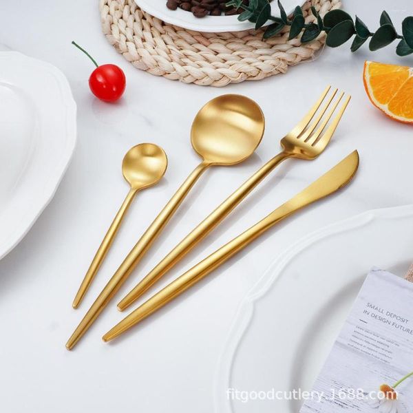 Set di stoviglie set di coltelli occidentali forchette cucchiai inossidabile cucchiaio oro set da pranzo tavolo da pranzo