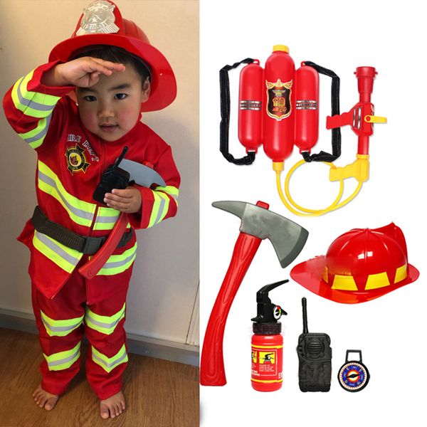 Occasioni speciali per bambini costumi cosplay uniforme pompiere uniforme di Halloween Carnival Party Childre