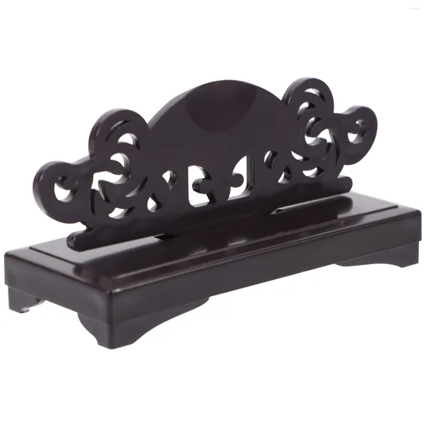 Figurine decorative Stand di plastica Ventola pieghevole a mano in stile Cinese Display di carta rotonda Porta di base per decorazioni per la casa Figurina