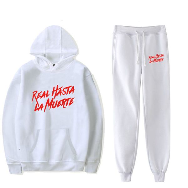 Kadınlar İki Parçalı Pantolon 2023 Anuel Aa Real Hasta La Muerte Hoodies Sport Style Menwomen Hoodiessweatpants Setler Sweatshirt Düz Renk Bezi 230814