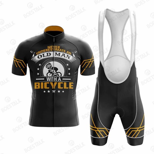 Radsporttrikot setzt Old Man Radsporttrikot -Kurzarm -Herren Sommerrad -Kleidungsstraßen -Bike -Hemd Anzug Shorts Mtb Maillot Culotte 230815