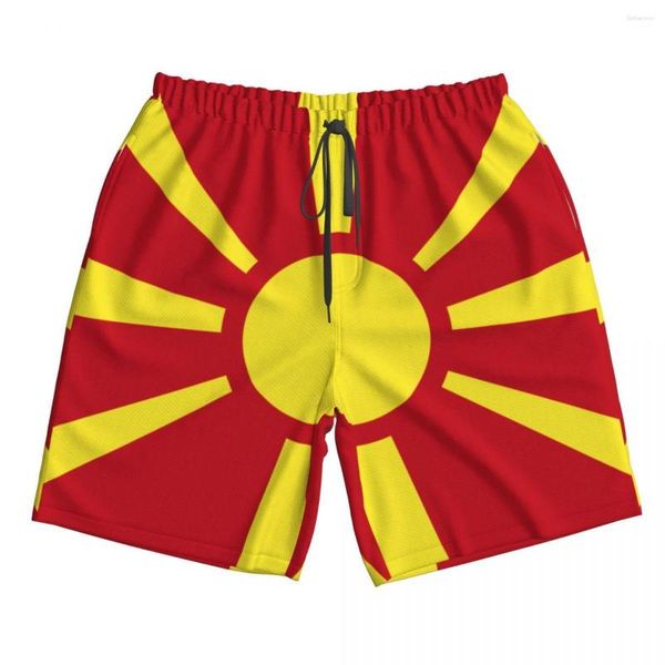 Shorts maschile uomini sportivi sportivi sportivi sport fitness da basket da basket da ballo sciolto pantaloni corti macedonia bandiera