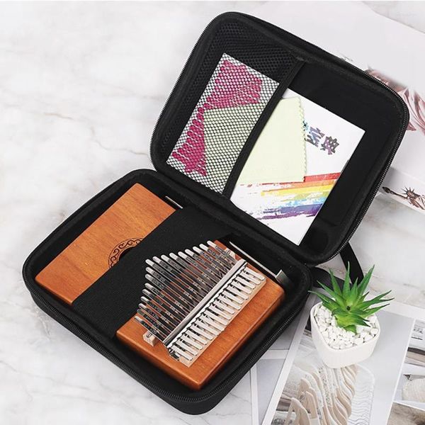 Bolsas de cosméticos 17 chaves Kalimba estojo de piano de piano de caixa