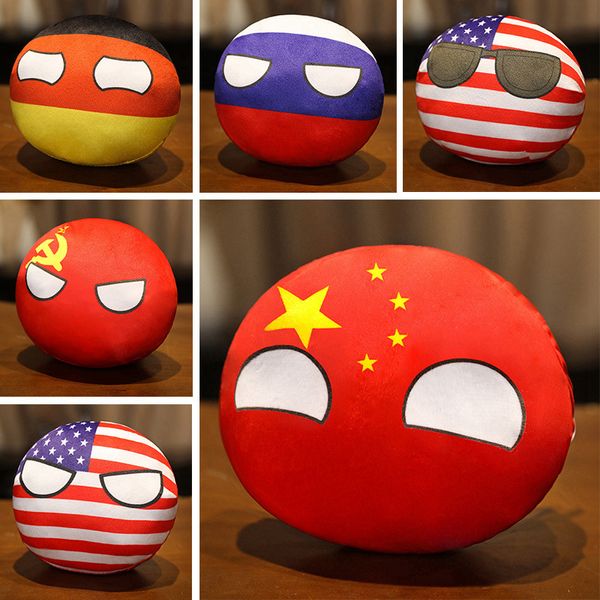 68 Styles 10cm Country Ball Plush Toys Polandball Pingente Bolas Country Decor Countreyball Doll Christmas Presente para crianças