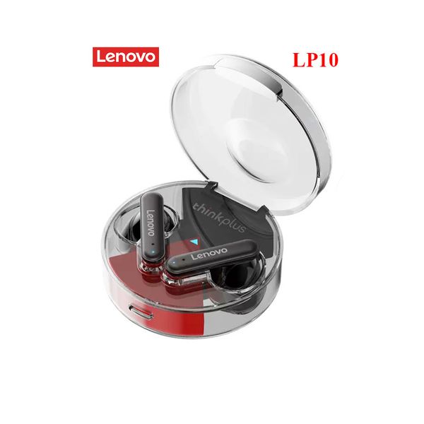 Novo Lenovo LP10 TWS Earness Bluetooth 5.2 HIFI Wireless Headphones com Mic 300mAh estéreo para os fones de ouvido