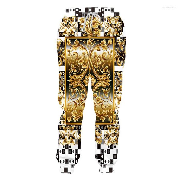 Erkekler Pantolon Barok Mahkeme Lüks Erkekler Joggers Swearpant 3D Baskı Pantolonları Jogging Rahat Hip Hop Street Giyim Spor Erkek