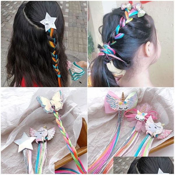 Haarschmuck 16 Stile Erweiterungen Perückenspange für Kinder Mädchen Pferdeschwänze Haarspangen Cartoon Pferdekopf Bögen Clips Bobby Pins Haarspange Dhacv