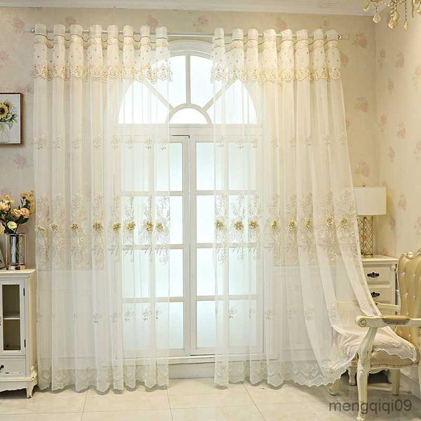 Cortinas cortinas de cortina para janelas de cozinha de cozinha de luxo de luxo Flumering Sala de estar branca cortinas puras r230815