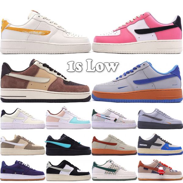 Top F 1 Fontanka a bassa Fontanca da donna Scarpe casual 1s Designer in pelle in schiuma rosa gelato al latte di cocco Wolf Grey West Coast All Petals United Sneakers da esterno una taglia 36-45