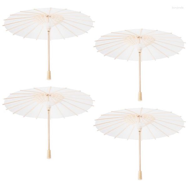 Декоративные фигурки 4pcs китайский японский бумажный зонтик белый зонедол.