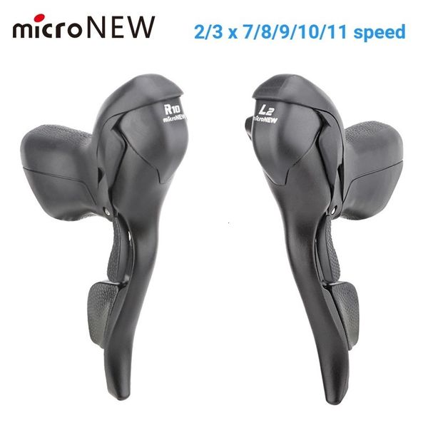 Велосипедные стебли Micro Road Shifter 2S 3S x 7 8 9 10 11 Speed ​​Speed ​​Bicycle Brake Shift Integrated Tumb 230815