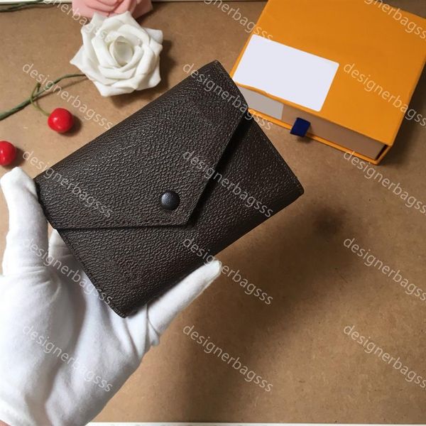 Классический кошелек с оранжевой коробкой M41938 Victorine Designer Ladies Short Wallet Luxury Special Card Holder Zippl Coi2668