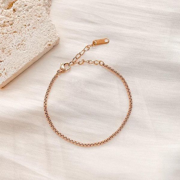 Link Braccialetti S Ladies Rose Gold Silver Colore inossidabile Bracciale in acciaio Sesso Sedo gioielli da regalo per uomini per la tua ragazza