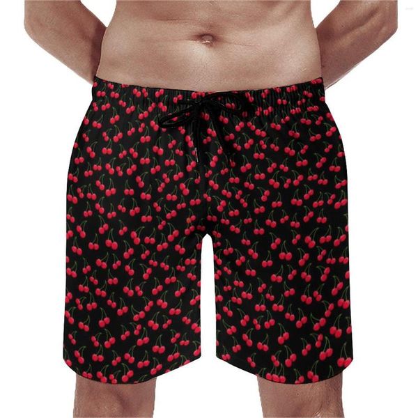 Herren Shorts Cherry Jubilee Board Klassische Männer Strandhose Rot Fruchtdruck Schwimmstämme Plus Größe