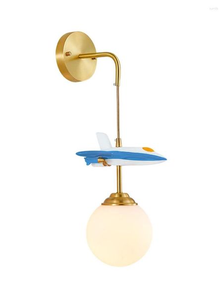 Lampada a parete Copper per bambini Lampade aeroplani per aereo camera da letto corridoio nordico corridoio LED LED LUCCHI DI SCONCI DI GLIGHI