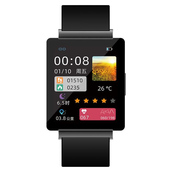 Yezhou3 ks01 relógio inteligente temperatura corporal açúcar no sangue Teste a frequência cardíaca pressão arterial Blood Oxigênio NFC Controle de acesso Smart Watch