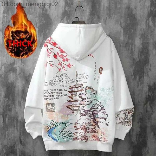 Herrenjacken Pullover plus Samt Y2K Harajuku -Stil Herbst/Winter Loose Hoodie Dicke Herren- und Frauen -Top -Modemarke Hip Hop Coat Z230816