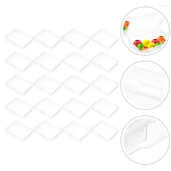 Contenitore in plastica in plastica regalo Contenitori di stoccaggio del coperchio a cerniera Organizzatore di perline Mini Clear