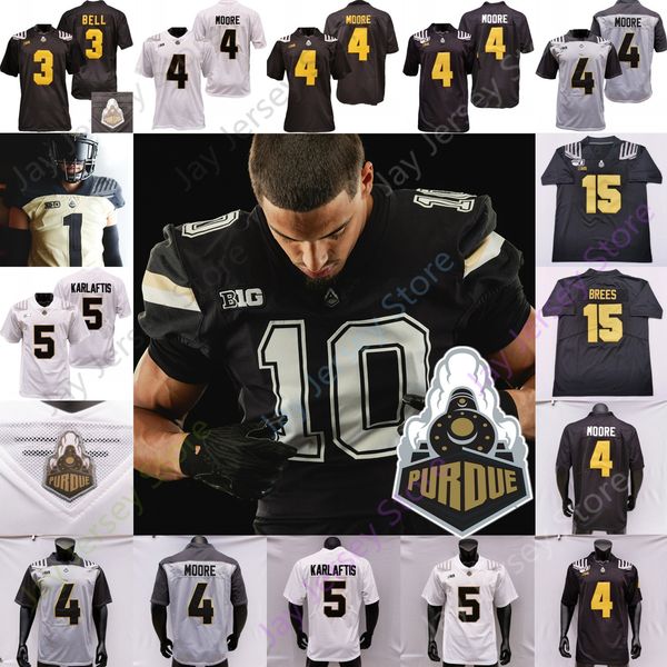 Purdue Boilermakers Camisa de futebol NCAA College Hudson Card Drew Brees Deion Burks Devin Mockobee Dillon Thieneman Kydran Jenkins Downing Yaseen Moore Bell