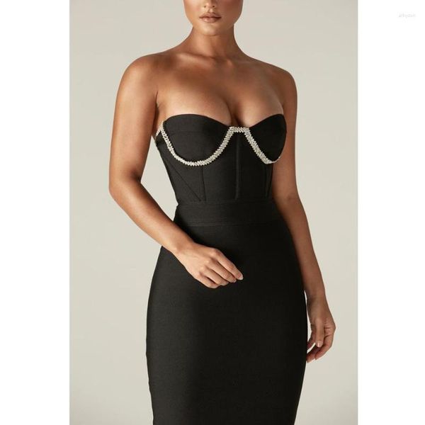 Abiti casual in stile europeo Wear's Wear Lady Sexy Strapless Abito senza spalline Bandeletta Suncivela da cocktail