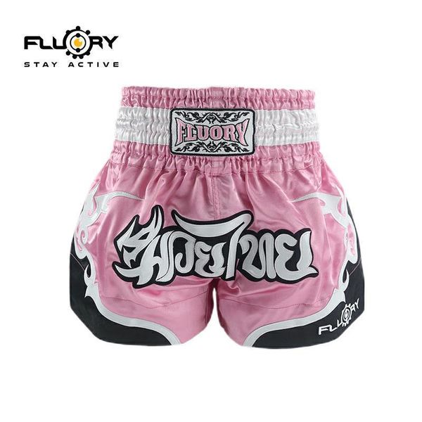 Outdoor -Shorts Frauen fließend rosa und weiß orange mody muay thai 230814