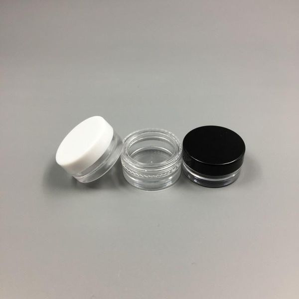 1 ml durchsichtiges leeres Plastikglas, 1 g Kosmetik-Minitopf, Acryl-Make-up, Lidschatten, Lippenbalsam, Nagelkunststück, Behälter, Flasche, Reise, Probengröße