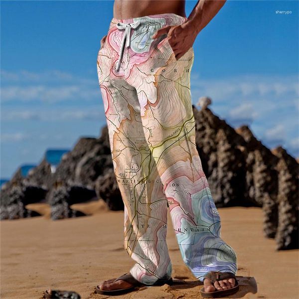 Herrenhosen Trend Retro -Stil gedruckt Harun Beachwear Komfortable und atmungsaktive Stoff geeignet für Strand spielen Britischprint