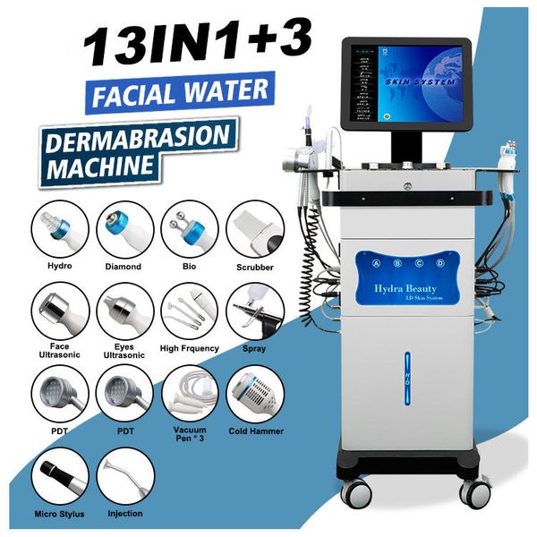 Salon Beauty Equipment 14 In1 Dermabrasion Blackhead Remover Vakuum Sauerstoff Facial Beauty Machine Hautpflege Gesichtshebe Haut Verjüngung Waffen Entfernergeräte