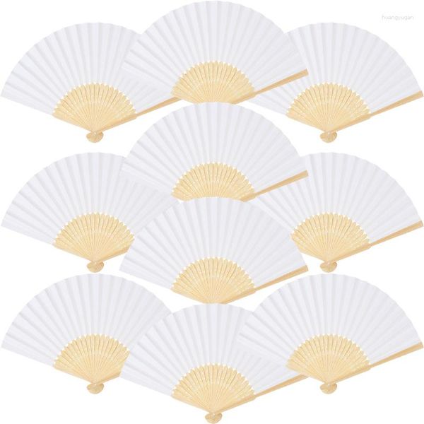 Figurine decorative da 10/20pcs ventilato portatili per ventoli portatili bianchi Portali cinesi per matrimoni in bambù per la festa di compleanno decorazioni per la casa