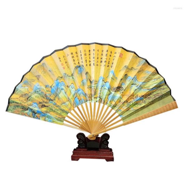 Figurine decorative antichi dipinto famoso cinese Fan ad alta imitazione Folding Bamboo all'ingrosso