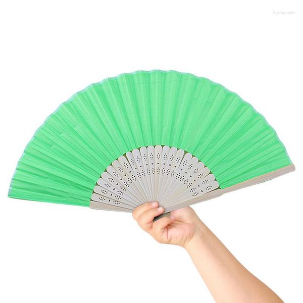 Dekorative Figuren falten Seiden Handlüfter chinesischer japanischer Vintage -Bambus -Fans weißer Handheld für Hochzeitsfeierdekoration